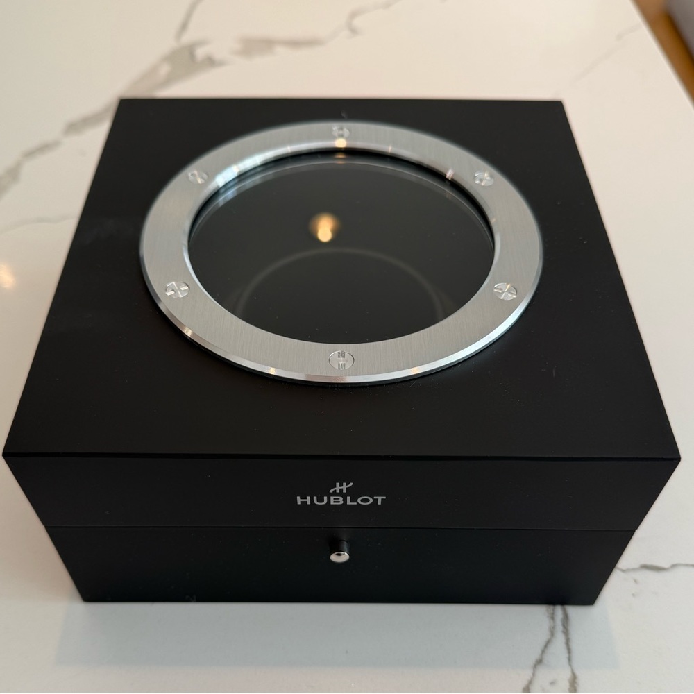 Hublot Black Watch Box with Silver Trim